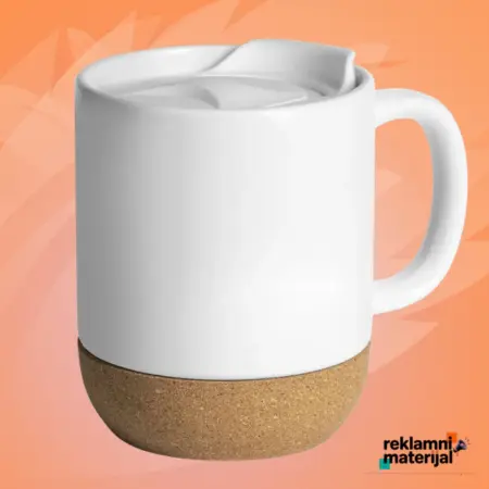 Reklamne šolje sa logotipom - kada su dobar izbor za brendiranje firme 5 Keramička šolja sa dnom od plute - CORTADO